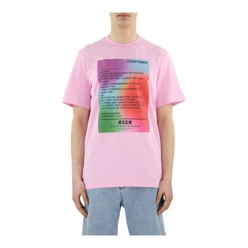 Msgm, 3040Mm168-217098 T-shirt maniche corte Różowy, male, 552.00PLN