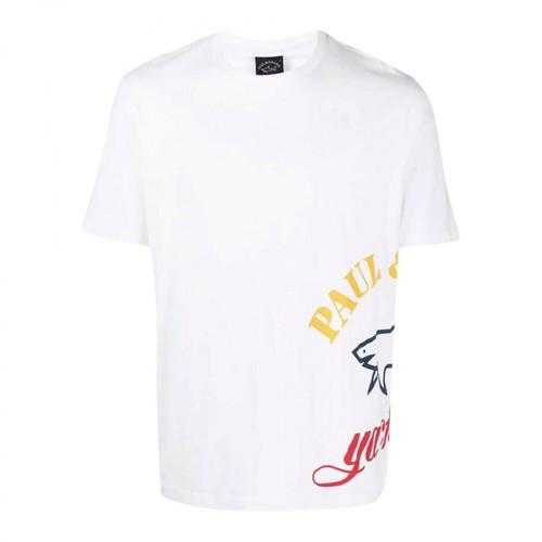 Paul & Shark, T-shirt con stampa Laterale 22411021 Biały, male, 543.00PLN