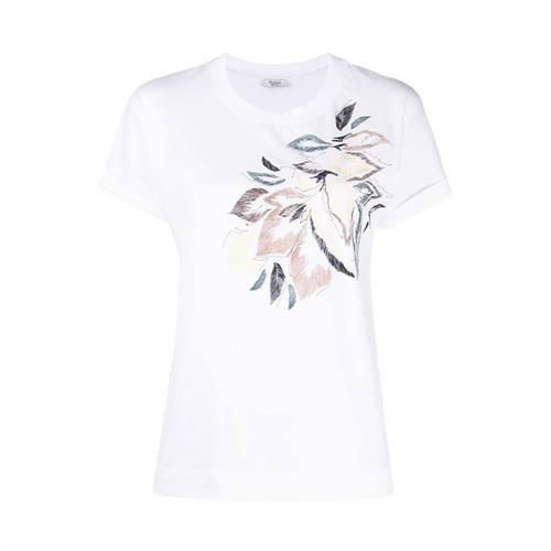 Peserico, Floral print T-shirt Biały, female, 949.00PLN
