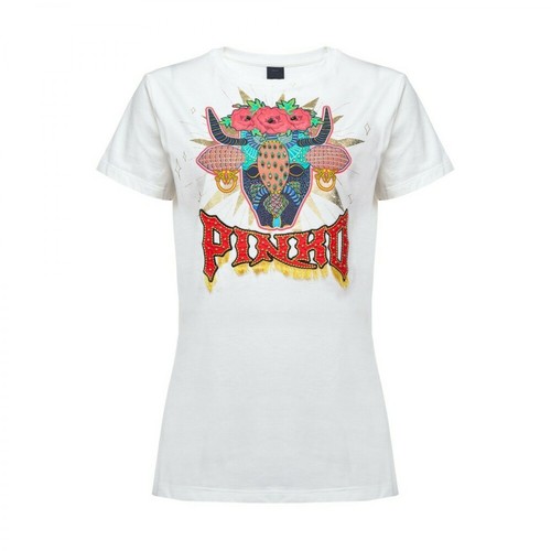 Pinko, Ferdinando T-Shirt 1G15Bby5Bd Biały, female, 457.53PLN