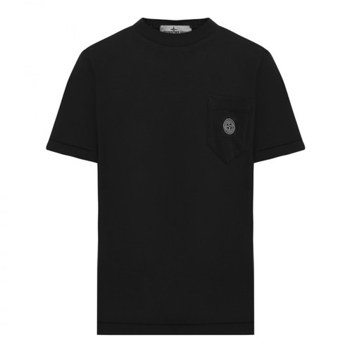 Stone Island, T-shirt odzieżowy Czarny, male, 320.00PLN