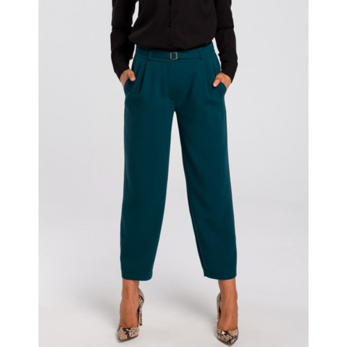 Style, Spodnie z paskiem S187 Zielony, female, 189.00PLN