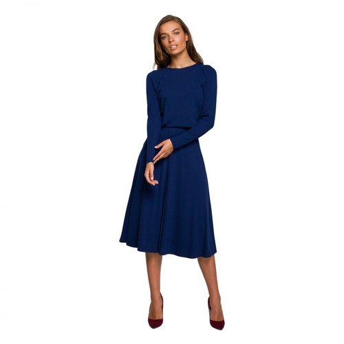 Style, Sukienka Z Rozkloszowanym Dołem Niebieski, female, 255.00PLN
