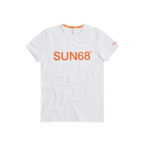 Sun68, T-Shirt Print Fluo Biały, unisex, 286.00PLN