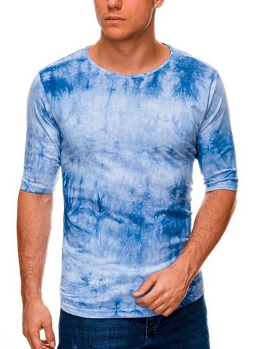 T-shirt męski bez nadruku 1339S - niebieski 14.99PLN