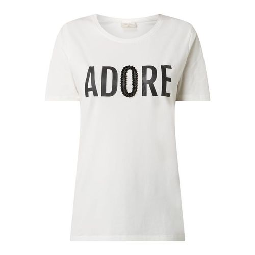 T-shirt z napisem i ozdobnymi perełkami model ‘Dore’ 79.99PLN