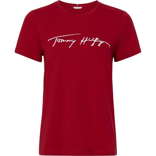 Tommy Hilfiger, t-shirt km ww0ww30992 xkc Czerwony, female, 208.00PLN