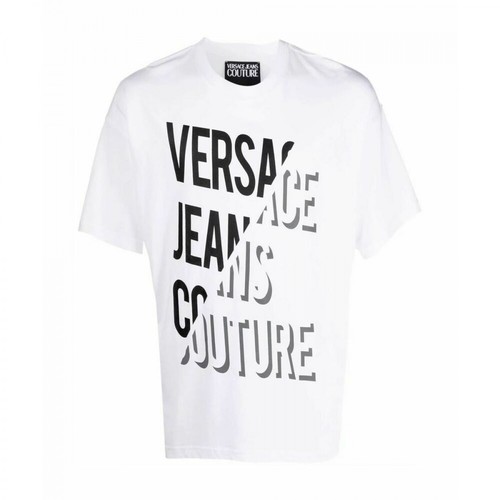 Versace Jeans Couture, 71Gahf02Cj00F003 T-Shirt Biały, male, 452.00PLN