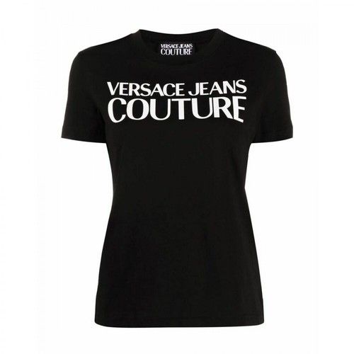 Versace Jeans Couture, 71Hahf00Cj00F899 T-Shirt Czarny, female, 370.00PLN