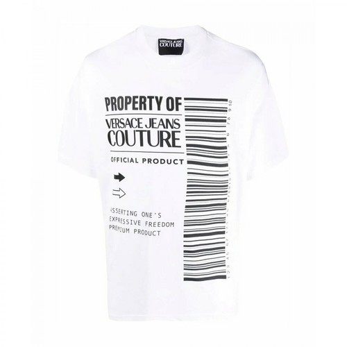 Versace Jeans Couture, T-Shirt 71Gahf01Cj01F Biały, male, 479.00PLN