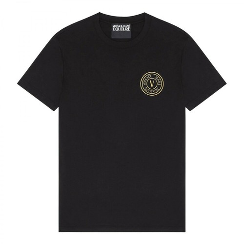 Versace Jeans Couture, T-shirt with logo Czarny, male, 411.00PLN