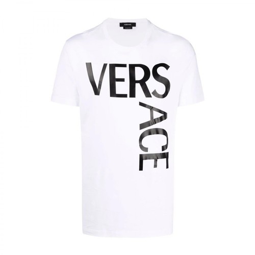 Versace, Slim-fit logo-print T-shirt Biały, male, 1077.00PLN