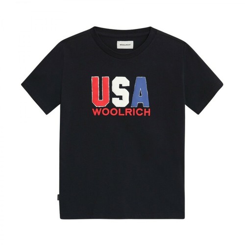 Woolrich, T-shirt Niebieski, male, 171.00PLN