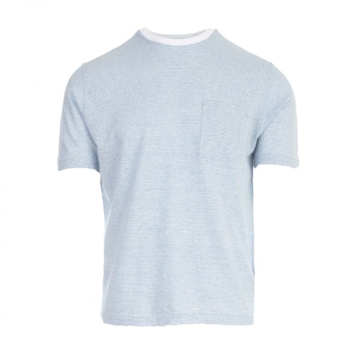 Zanone, Striped T-Shirt W/Pocket Niebieski, male, 844.00PLN