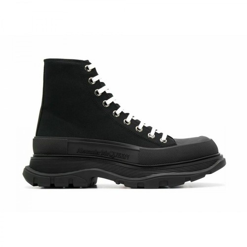 Alexander McQueen, 604254W4L321000 Leather HI TOP Sneakers Czarny, male, 2481.00PLN
