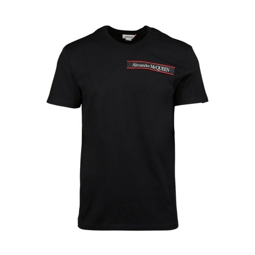 Alexander McQueen, Band logo T-shirt Czarny, male, 890.00PLN