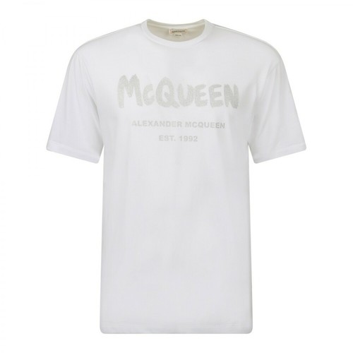 Alexander McQueen, Logo Print T- shirt Biały, female, 621.00PLN