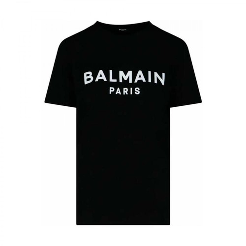 Balmain, Flock T-Shirt Czarny, female, 1346.00PLN