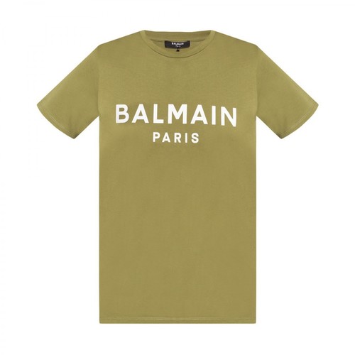 Balmain, T-shirt with logo Zielony, female, 944.00PLN