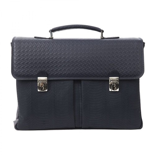 Billionaire, Italian Couture Briefcase Niebieski, male, 5598.45PLN