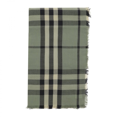 Burberry, cashmere check scarf Zielony, female, 3420.00PLN