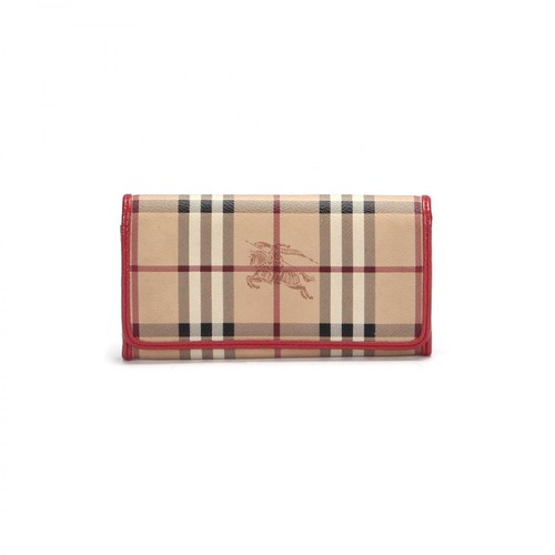 Burberry Vintage, pre-owned Haymarket Check Long Wallet Beżowy, female, 1118.00PLN