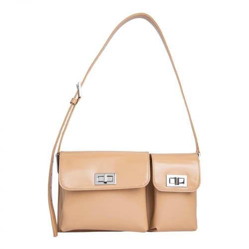By FAR, Billy Semi Patent Leather Bag Beżowy, female, 2144.00PLN
