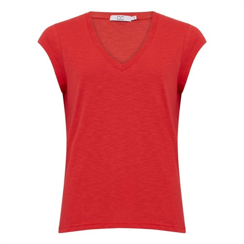 Coster Copenhagen, CC Heart Basic V-neck T-Shirt Czerwony, female, 183.00PLN