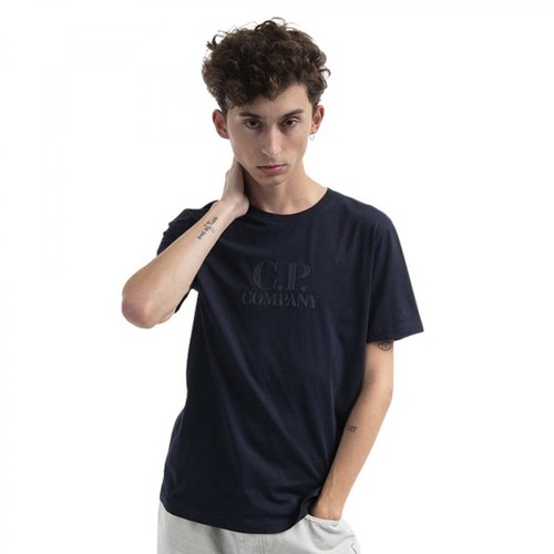 C.p. Company, Short Sleeve T-shirt Niebieski, male, 424.35PLN