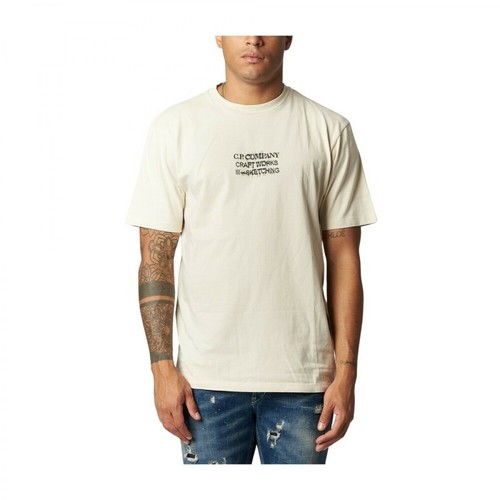 C.p. Company, T-shirt Beżowy, male, 473.00PLN