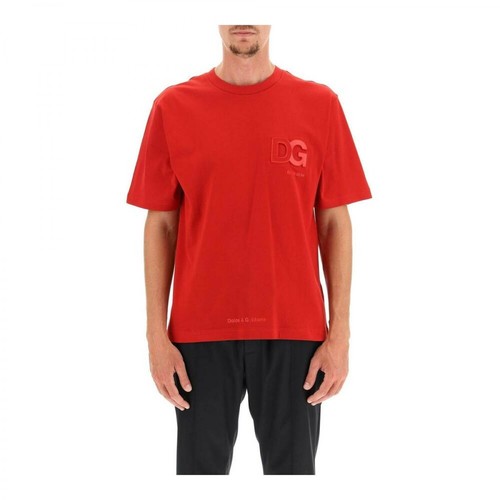 Dolce & Gabbana, embossed monogram t-shirt Czerwony, male, 2052.00PLN
