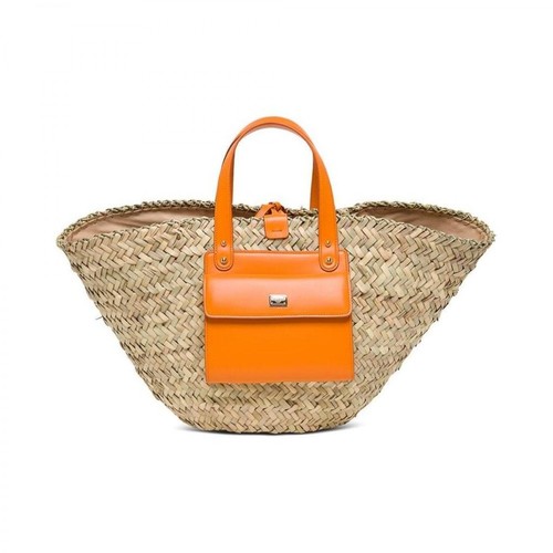Dolce & Gabbana, Kendra Straw Handbag Pomarańczowy, female, 3630.00PLN