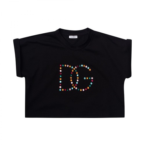 Dolce & Gabbana, Logo T-shirt Czarny, female, 1118.00PLN