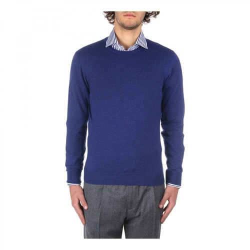 Drumohr, D0Tk103 Choker Man Sweater Niebieski, male, 1642.00PLN