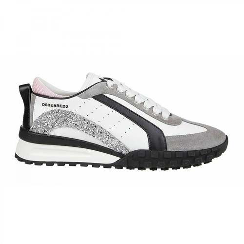 Dsquared2, Glittered low-top sneakers Biały, female, 1116.00PLN