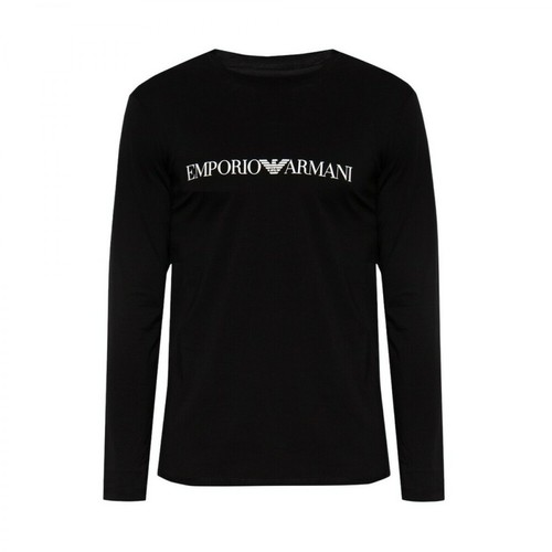 Emporio Armani, Long-sleeved T-shirt Czarny, male, 256.00PLN