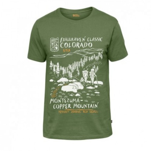 Fjällräven, Classic US T-Shirt Zielony, male, 122.42PLN