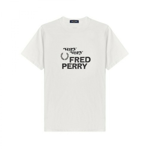 Fred Perry, Printed T-shirt Biały, male, 407.00PLN