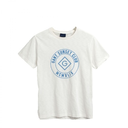 Gant, T-shirt à imprimé Sunset Club Biały, male, 186.00PLN