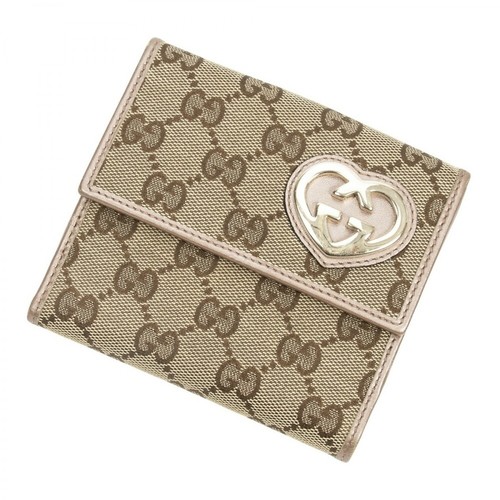 Gucci Vintage, Pre-owned Compact Bifold Wallet Brązowy, female, 1919.25PLN