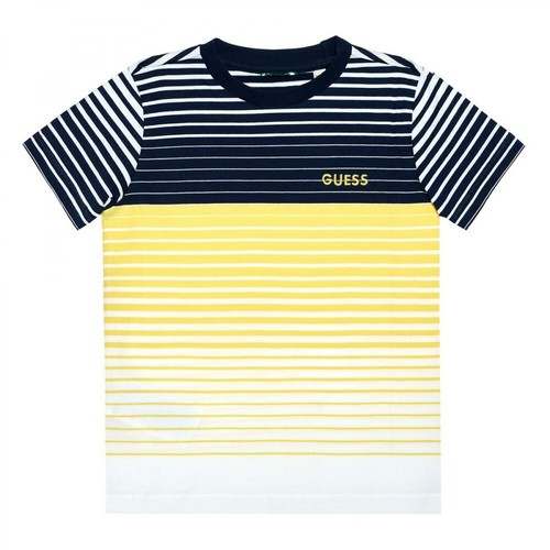 Guess, T-Shirt Stripes Ss Niebieski, male, 183.00PLN