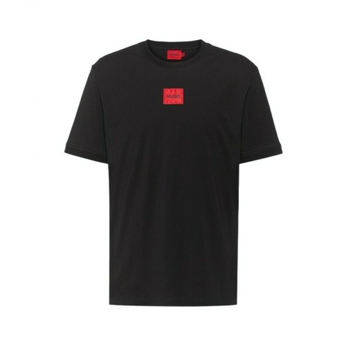 Hugo Boss, t-shirt with logo patch Czarny, male, 274.00PLN