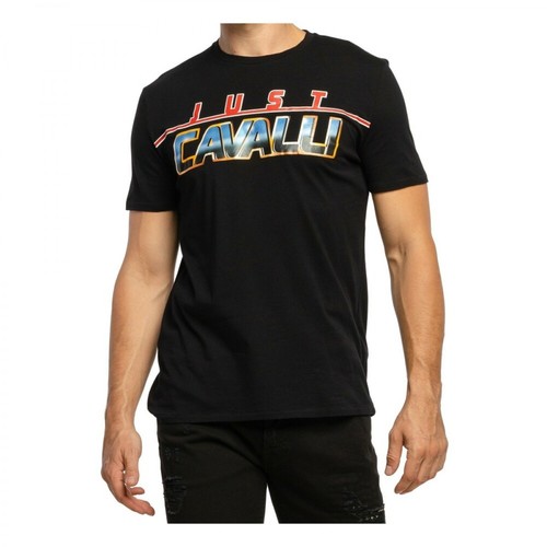 Just Cavalli, T-Shirt Czarny, male, 406.00PLN