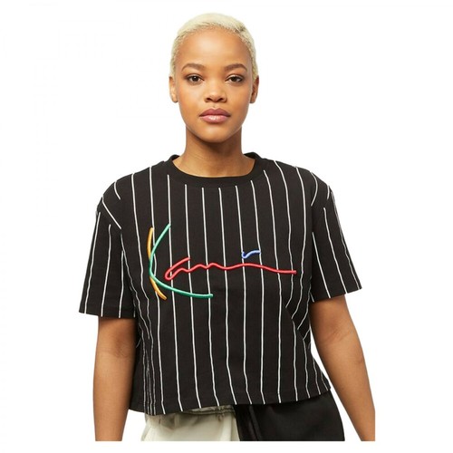 Karl Kani, Camiseta Stripes Signature Crop TOP Czarny, female, 219.00PLN