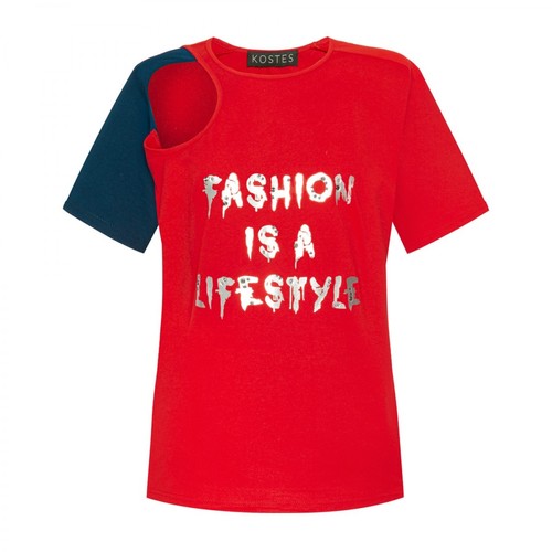 Kostes, T-shirt z łezką Czerwony, female, 139.00PLN