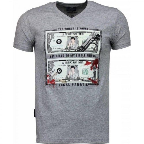 Local Fanatic, Scarface Dollar - T-shirt Szary, male, 272.29PLN
