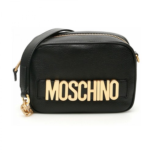 Moschino, camera bag with logo Czarny, female, 3218.00PLN