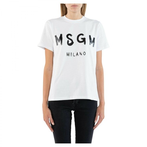 Msgm, 2000Mdm510-200002 T-shirt maniche corte Biały, female, 325.00PLN