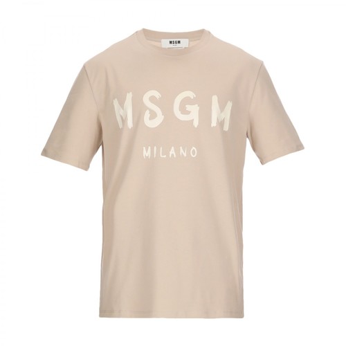 Msgm, T-shirt Beżowy, male, 325.00PLN