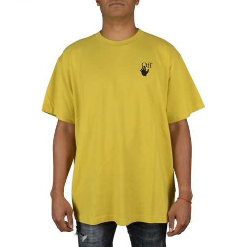 Off White, Oversize T-Shirt Żółty, male, 908.00PLN